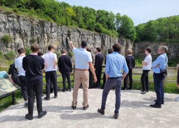 Schoolchildren at The National Stone Centre