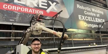 Powerscreen robotics engineer Dylan Schofield. Image/Prime Global Publishing
