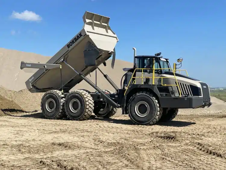 Calgary Rolling Mix Concrete has acquired three Rokbak RA40 articulated haulers from Headwater Equipment. Image: Rokbak