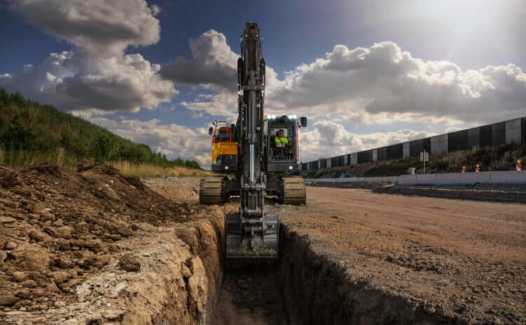 A Volvo CE excavator digging a trench. Image: Volvo CE