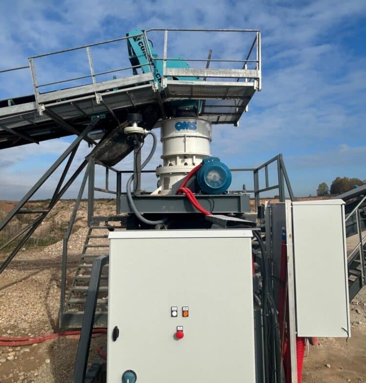 The QMS B2 cone crusher at quarrying and surface mining company UAB Rudile. Image: QMS