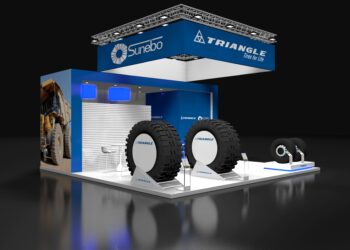 The Triangle/Sunebo booth will showcase products from the Triangle OTR range. Image: Triangle Tyre
