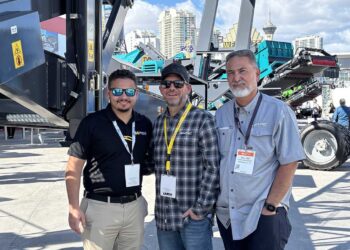 The Sync Aggregate and ProStack teams at this month’s ConExpo show in Las Vegas. Image: ProStack