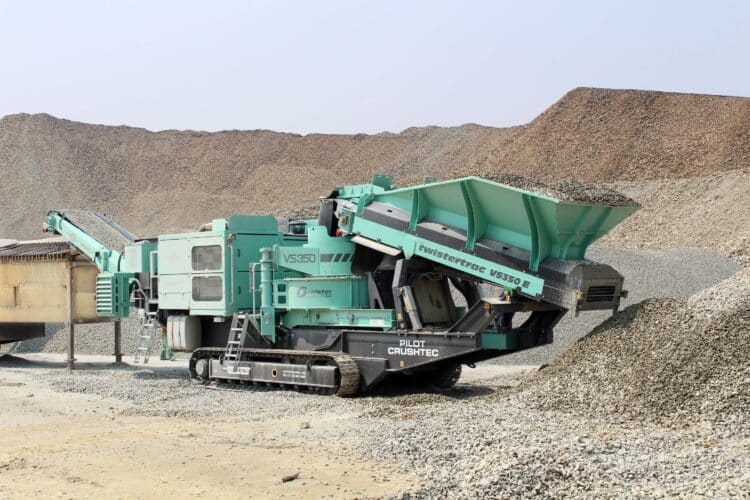 Pilot Crushtec’s TwisterTrac VS350E Stage V mobile crusher. Image: Pilot Crushtec
