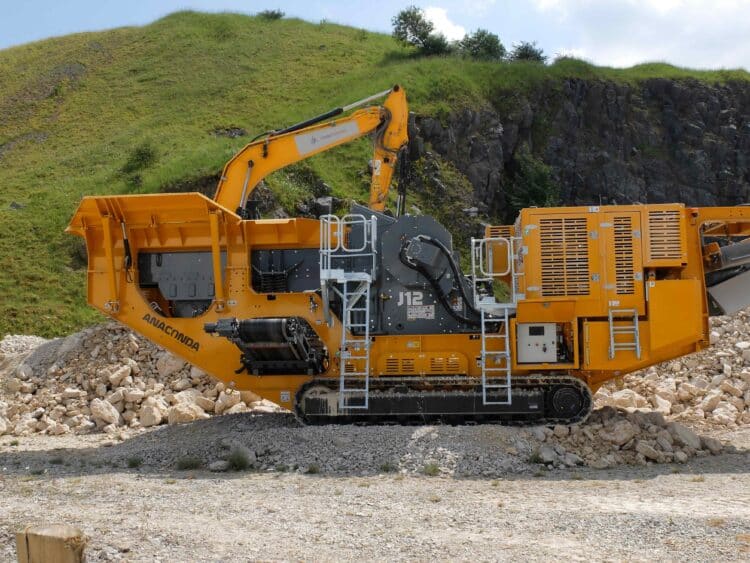 Anaconda demonstrated its J12 Tracked Jaw Crusher at Hillhead, which is said to deliver high-capacity primary crushing. Image: Prime Global Publishing