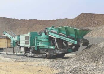 Pilot Crushtec’s TwisterTrac VS350E Stage V mobile crusher. Image: Pilot Crushtec