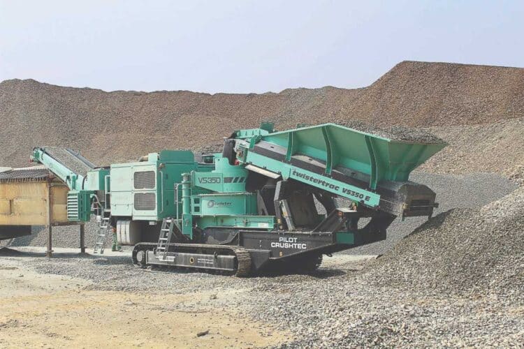 Pilot Crushtec’s TwisterTrac VS350E Stage V mobile crusher. Image: Pilot Crushtec