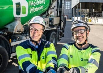 The cement is linked to Heidelberg Materials’ carbon capture facility at its Brevik plant in Norway. Image: Heidelberg Materials