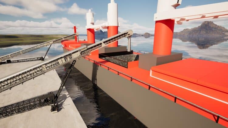 The North American project supports efficient aggregate ship-loading operations at a rate of 1,000 tonnes per hour. Image: Telestack