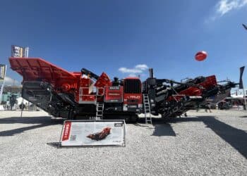 The new Finlay I-130RS impact crusher, shown publicly for the first time at Hillhead 2026. Image: Prime Global Publishing